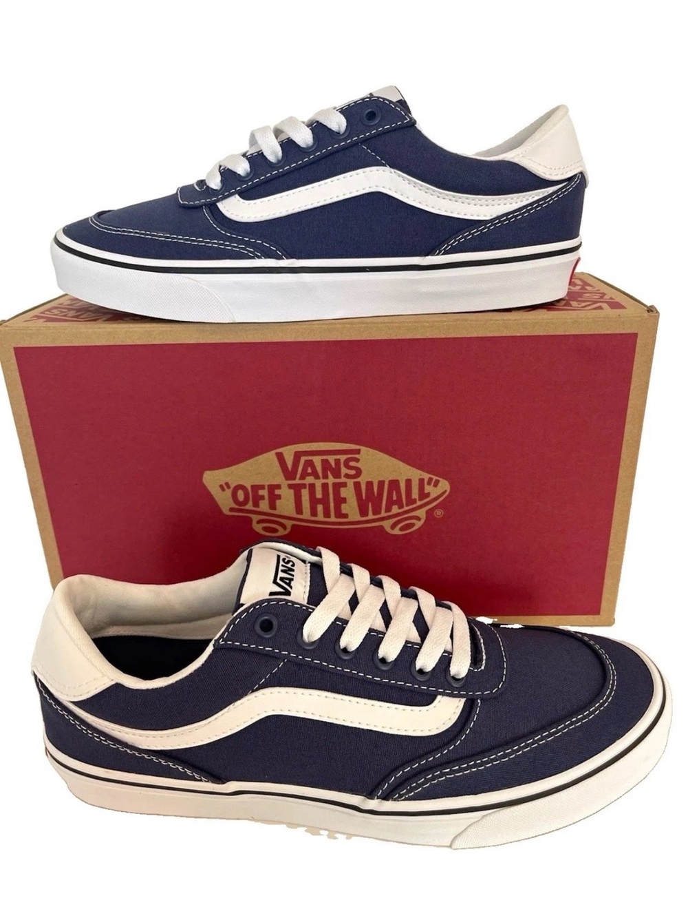 VANS Brooklyn LS Deep Twilight Blue/White men’s size 9.5 style VN0A5HTDQMT NIB